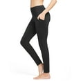 thumbnail image 6 of Women's Fleece Lined Leggings Winter Yoga Leggings Thermal High Waisted Pocketed Pants Black S, 6 of 8