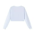 thumbnail image 7 of Hinvhai Girls Crop Tops Kids Long Sleeve Pullover Sweatshirts Girls Cropped Crewneck Sweatshirt White 13 Years, 7 of 7