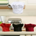thumbnail image 4 of Toque de Chef Adulte Ajustable Élastique Boulanger Cuisine Cuisine Casquette de Chef (Rouge), 4 of 4