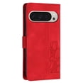 thumbnail image 3 of Leather For Google Pixel 9 Pro/10 Pro XL Case Tulip Embossed 5-card  Flip Wallet Leather Case with Card Holder Magnetic Closure ,Detachable Wrist Strap,Shockproof Phone Cases Cover,Red, 3 of 9