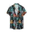 thumbnail image 4 of Conjuntos cortos Cagnkofi para hombre, conjuntos de 2 piezas, chándales de verano, conjunto informal de camisa y pantalones cortos de manga corta con estampado de rayas y botones, 4 of 7