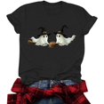 thumbnail image 4 of Htigea Halloween T-Shirts for Women Cute Graphic Short Sleeve Pullover Tops | Cute Ghost Graphic , Casual Crewneck Tee, Party Holiday Costume 2026 01#Black S, 4 of 9