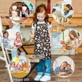 thumbnail image 6 of Colorful Mushroom Mixed Black Pattern Kids Aprons for Girls and Boys,Adjustable Neck Strap Toddler Aprons for Kids Cooking Baking, 6 of 6