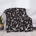 thumbnail image 3 of Yiaed Anchors Print Blanket Throw Blanket Soft Cozy Flannel Blanket for Home Bed Sofa Couch Chair-50"x40", 3 of 6