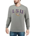 thumbnail image 3 of Men's Colosseum Heather Gray LSU Tigers Arch & Logo Crew Neck Sweatshirt, 3 of 4