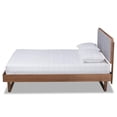 thumbnail image 2 of Baxton Studio Natalia Mid-Century Modern Light Grey Fabric Upholstered and Ash Walnut Finished Wood Queen Size Platform Bed, 2 of 10