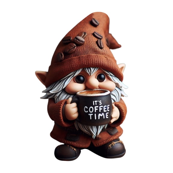 Coffee Gnomes | Resin Handmade Home Decor | Cute Dwarf Statue Bar Accessories | for Indoor Kitchen L