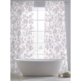 thumbnail image 6 of Spring Flower Semi Sheer Curtains 96 Inch Length 2 Panels Set, Vintage Farmhouse Light Purple Boho Leaf Sheer Kitchen Curtain Privacy Voile Window Curtain for Living Room Bedroom Rod Pocket Drapes, 6 of 7