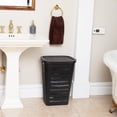 thumbnail image 6 of Mind Reader Slim Tapered Laundry Hamper with Lid, Clothes Basket with Swiss Cross Cut-Outs, Lightweight & Ventilated, Plastic, Gray, 6 of 7