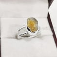 thumbnail image 4 of Natural Citrine Ring, Rough Citrine Gemstone Ring, November Birthstone, Twisted 2 Band, 925 Sterling Silver, Womens Ring, Christmas, Thanksgiving, Handmade, Statement Jewelry, Rough Gemstone Jewelry, 4 of 6