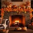 thumbnail image 2 of Fall Garland Maple Leaf Garland,78.74 Inch Autumn Maple Leaf Garlands for Thanksgiving Decor | Faux Fall Decoration Hanging Wreath for Fireplace Stairs, 2 of 6