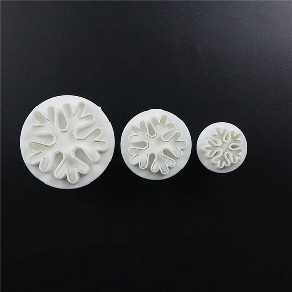 3pcs Snowflake Plunger Cutter Mold Sugarcraft Fondant Cake Decorating T JfM LWAL