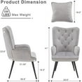 FDIGLUL PU Leather Accent Chairs Living Room Chairs Wingback Reading