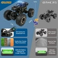 thumbnail image 4 of Wisairt RC Car for Kids, 1:16 Remote Control Car with 1080P HD Camera, 4WD RC Monster Truck, 2.4 GHz Alloy Car Toy for Kids Boys Teens Adults Birthday Christmas Gifts (Black), 4 of 8