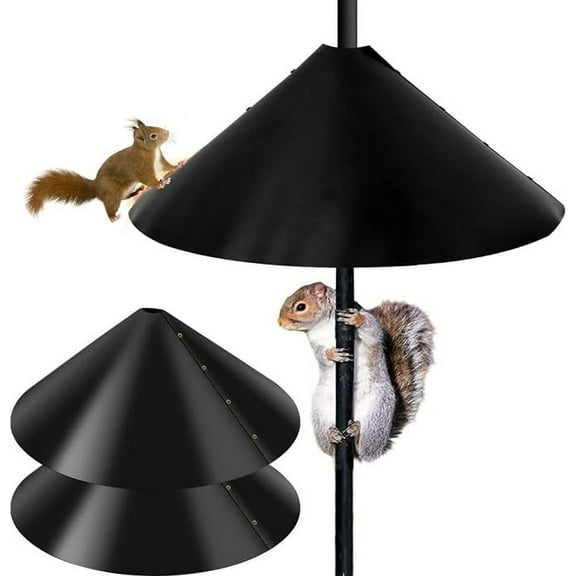 Boliang Squirrel Off 12" Diameter Wrap-Around Bird Feeder Baffle, Black (2 Pack)