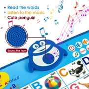 Beefunni Learning Toys for Toddlers 1 2 3+Years, Electronic Interactive Alphabet Wall Chart, Talking ABC Learning Poster with Music Birthday Gifts for 2-6 Years Old Boys and Girls.