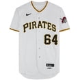 thumbnail image 2 of Quinn Priester Pittsburgh Pirates Player-Issued #64 White Jersey from the 2023 MLB Season, 2 of 2