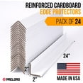 thumbnail image 2 of Paclord 24" x 2" x 2" Reinforced Cardboard Edge Protectors, White (Pack of 24) – 0.225" Thick Extra Heavy-Duty Cardboard Corner Protectors – American Quality V-Board Pallet Edge Protectors, 2 of 3