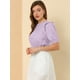 thumbnail image 4 of Día De San Patricio Blusa De Manga Corta Con Hombros Descubiertos Y Volantes Sin Cuello Con Volantes En La Espalda Para Mujer Morado claro S, 4 of 6