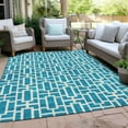 thumbnail image 6 of Addison Rugs Chantille Indoor/Outdoor Transitional Geometric Turquoise Washable Rectangle Rug, 9' x 12', 6 of 6