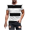 thumbnail image 2 of Enridrech Casual Stylish Tee for Men Fashion Striped Color Block Tshirt Comfortable Summer Crew Neck Tees Top, 2 of 5