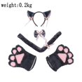 thumbnail image 2 of Juego de 5 piezas de disfraz de gato: orejas de gato y collar de cola, guantes de 2 patas para accesorios de disfraces de Halloween, 2 of 5