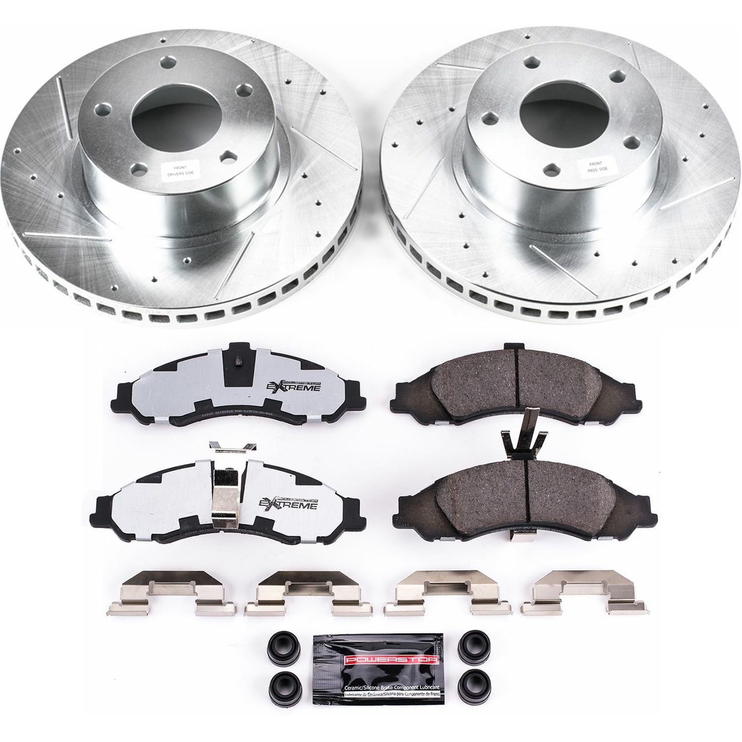PowerStop Front Z26 Street Warrior Carbon-Fiber Ceramic Brake Pad and Drilled and Slotted Rotor Kit Fits: PONTIAC Select Models K2965-26
