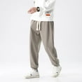 thumbnail image 4 of SWSMCLT Men's Snow Sweatpants Cotton Comfy Pants Drawstring Joggers Soft Winter Fashion Athletic Pocket Grey Medium, 4 of 4