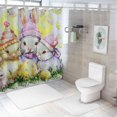 thumbnail image 7 of Orinice Bunny Chicks Grass Bathroom Decor Set, Colorful Luxurious Polyester Fabric Shower Curtain with Hooks, Easter Washable Shower Curtain 69x72, 7 of 7