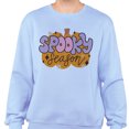 thumbnail image 2 of Retro Pumpkin Spooky Season Sweatshirt Unisex X-Large Light Blue, 2 of 5