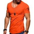 thumbnail image 2 of DHFJKG Men'S Casual T-Shirt Solid Color V Neck Short Sleeve Slim Fit Sport Tshirts Gym Jogger Everyday Outwork 2025 Summer Moisture-Wicking Tee Shirts, 2 of 9