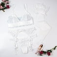 thumbnail image 3 of Women's Lace Bra and Panty Sets Lace Matching 4 Piece Lingerie Set, 3 of 6