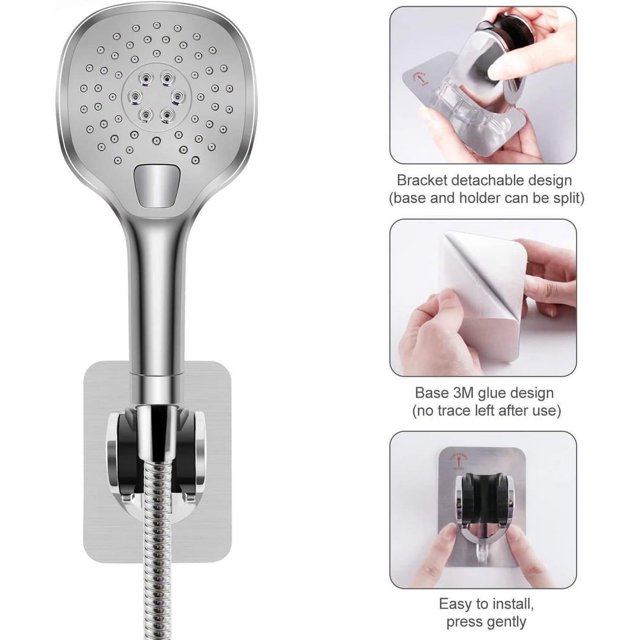 Hand Shower Bracket No Drilling Glue Angle Adjustable Shower Holder Shower Bracket, Super Power