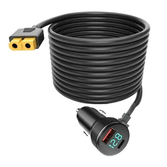 XT60 Female to Car Charger Socket Adapter Cord Power Wire for Vehicles Outlet
