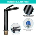 thumbnail image 3 of Aquaterior Single Handle Bathroom Vessel Sink Faucet Rv Lavatory Vanity Sink Mixer Tap Matte Black (CUPC NSF CEC), 3 of 13
