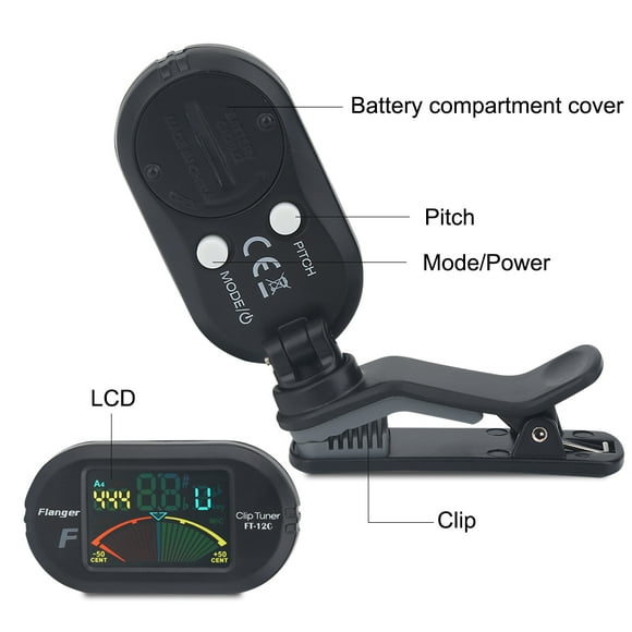 Chromatic Tuner, 360 Degree Clip Durable Guitar Tuner, Ukulele Guitar For Chromatic Tuning Bass
