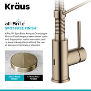 KRAUS Bolden Touchless Sensor Commercial Style 2-Function Single Handle Pull Down Kitchen Faucet in Spot-Free Antique Champagne Bronze