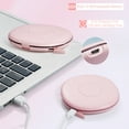 thumbnail image 3 of Mysmir 3.3" Round ABS LED Makeup Mirror w/ USB Cable, Rechargeable, Lighted, 1x/3x Magnification, Pink, 3 of 6
