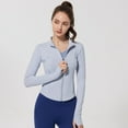 thumbnail image 4 of DHFJKG Women Yarn Sun Jacket Summer Lightweight Solid Color Ice Skin Coat Workout Jacket For Yoga Tight Fit Fingertip Sleeves Soft Jackets, 4 of 6