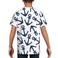 thumbnail image 5 of Wukai Navy Blue Anchors Youth Unisex Short Sleeve T-Shirt for Boys, Girls, Teens, and Kids-Small, 5 of 7