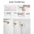 thumbnail image 5 of No Hook Shower Curtains with Snap in Liner, Coastal Crab Waterproof Fabric Shower Curtain, Nautical Summer Beach Starfish Coral Double Layers & See-Through Top Window Bathroom Curtains 72''x72'', 5 of 6