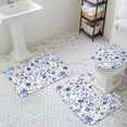 thumbnail image 3 of Blue Daisy Bathroom Rugs Set Farmhouse Flowers Floral Non Slip Absorbent Soft Bath Mats 3 Piece Set with Bathroom Rug, U-Shaped Floor Mat, Toilet Seat Cover Large Size, 3 of 9