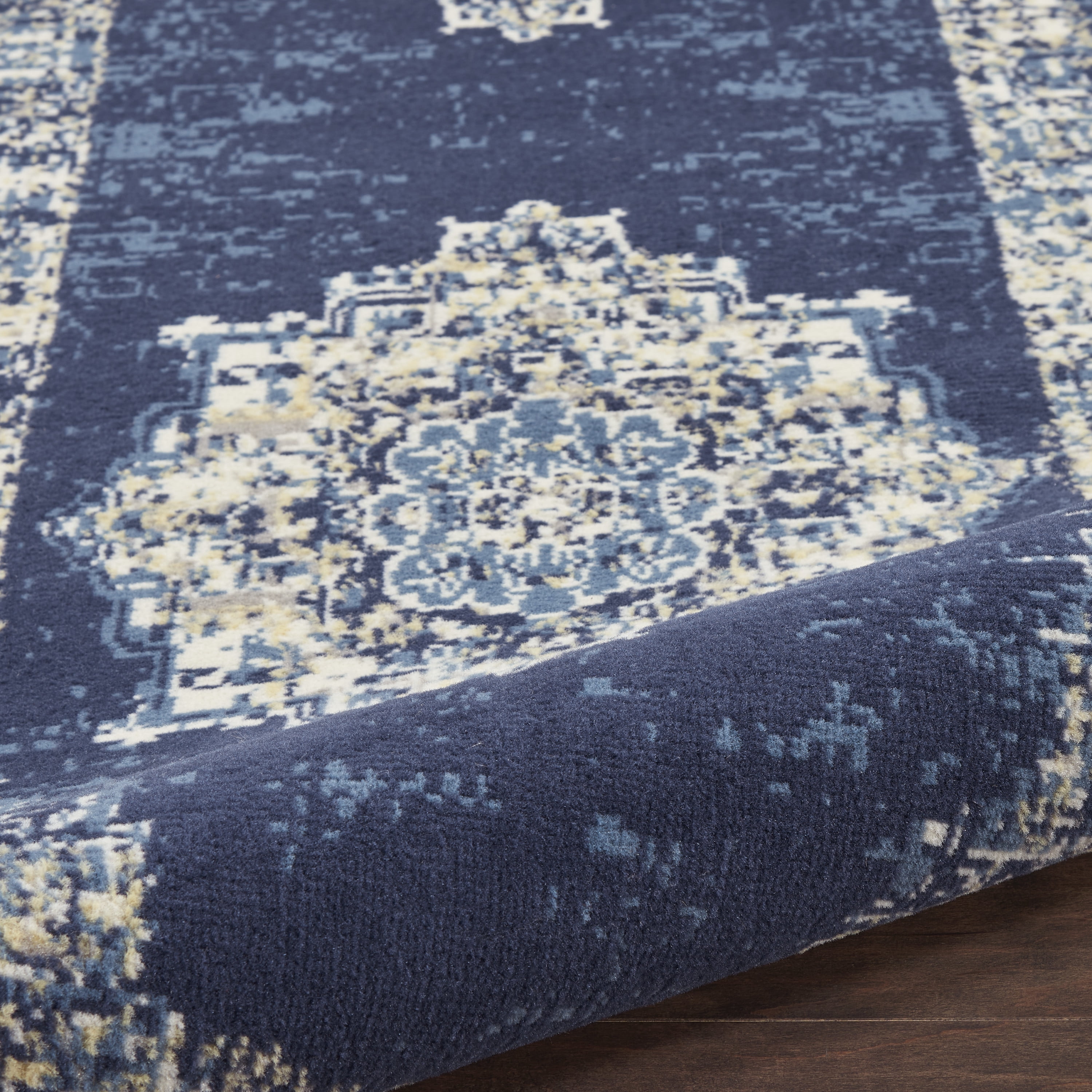 Nourison Grafix Persian Navy Blue 2'3" x 10' Area Rug, (2x10)