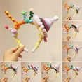 thumbnail image 2 of Xinwanna Soft Fabric Velvet Headband Birthday Series Cake Decor Bright Color Hair Hoop Hand-Crafted Hair Accessory (Type G), 2 of 13