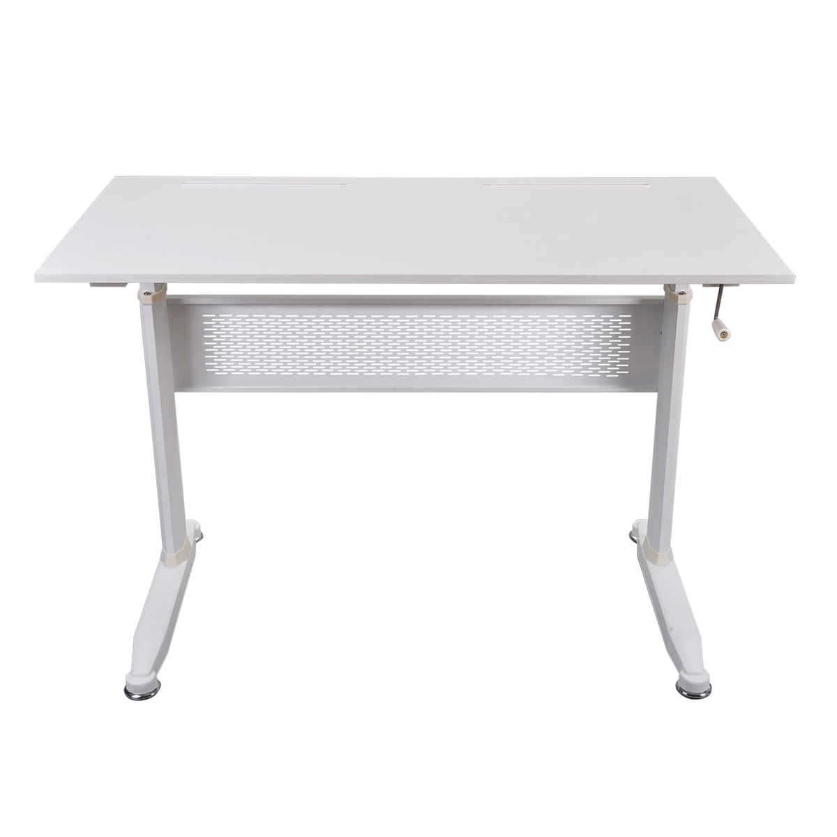 Kepooman Modern Height Adjustable Standing Desk with Crank Handle for Home Office, 47.2"L x 23.6"W x 28.7-44.5"H, White Kepooman Modern Height Adjustable Standing Desk with Crank Handle for Home Office, 47.2"L x 23.6"W x 28.7-44.5"H, White