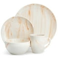 thumbnail image 2 of Elama Fine Marble 16 Piece Porcelain Dinnerware Set in Orange, Service for 4, 2 of 8