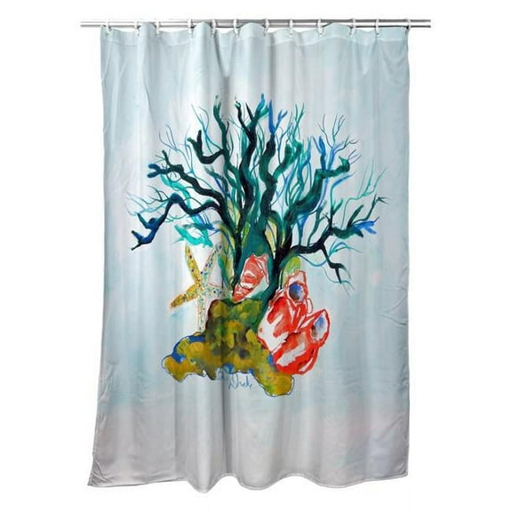 Betsy Drake SH1092 Starfish, Coral, Shells Shower Curtain