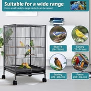 35 inch Birdcage with Stand Parrot Cage for Large Birds Parakeet Cage Wrought Iron Jaulas Para Pajaros with Play Open Top, Bottom Tray, 2 Feeders for Parakeets, Canary, Cockatiel