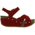 thumbnail image 2 of FOREVER FREYA-23 Womens Cork Look Platform Ankle Strap Low Wedge Sandals, 2 of 4