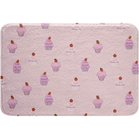 

Cup Cake Bath Mats Pink Dessert Bathroom Mats Rugs Kawaii Strawberry Rug Carpets Floor Mat Bathroom Decorationsches for Kitchen Bedroom Door Mat 20x32 Inch